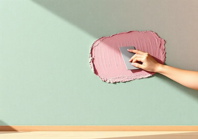 Application d'un enduit décoratif à la lisseuse sur un mur